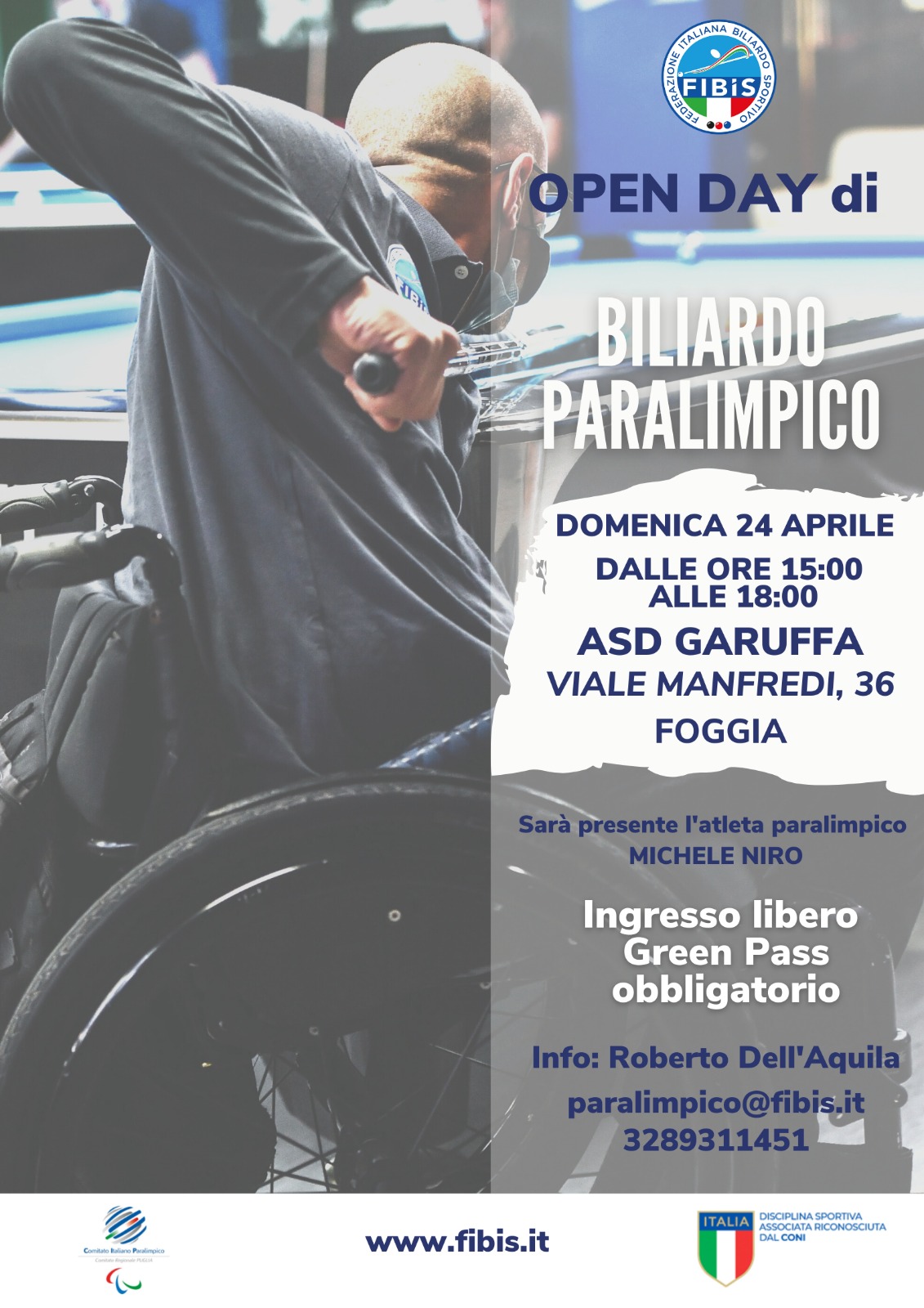 BILIARDO PARALIMPICO: ORGANIZZATO IN PUGLIA IL PRIMO OPEN DAY DI BILIARDO PARALIMPICO 